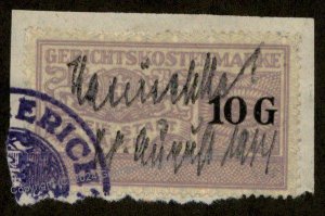 Danzig Poland Germany 10G Gerichtskostenmarke Court Fee Revenue Stamp 90932