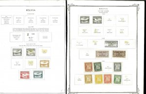 Bolivia 1925-1939 M & U Hinged & in Mounts on a Mix of Remaindered Pages.