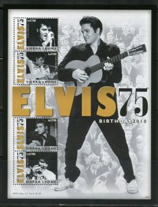 SIERRA LEONE  75th BIRTH ANNIVERSARY ELVIS PRESLEY SHEET MINT NH  