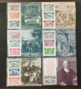 PORTUGAL #1918-1923, 1992 SET OF 6 COLUMBUS MINI SHEETS, MNH. CV $27.00. (BJS)