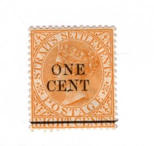 Straits Settlements #80 MH Stamp - CAT VALUE $1.25
