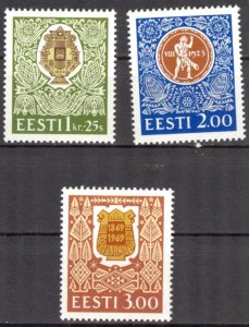 Estonia 1994 125th Anniversary of Estonian Song Festivals set of 3 MNH