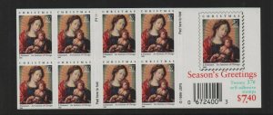 USA - 2003 Christmas booklet - Gossaertt 20 x37c self adhesive stamps - mint