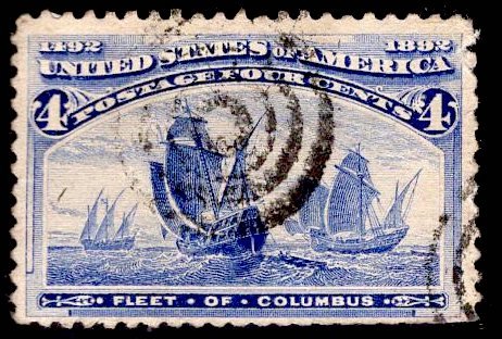 US Stamp #233 4c Columbian USED SCV $8.00