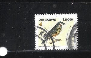 ZIMBABWE SC# 980 2005 $20000 BIRD  DEFINITIVE POSTALLY USED XF RECENT  STAMP