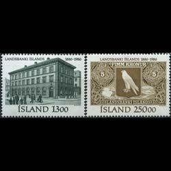 ICELAND 1986 - Scott# 626-7 Natl.Bank Cent. Set of 2 NH