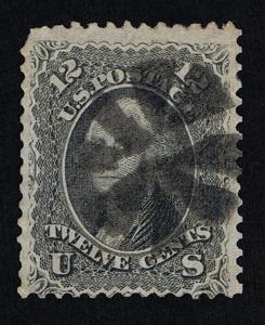 GENUINE SCOTT #69 F-VF USED 1861 BLACK 12¢ CIRCLE OF WEDGES CANCEL - ESTATE SALE