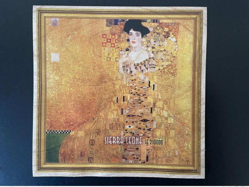 Sierra Leone 2019 IMPERF Mi. Bl.? Gustav Klimt Adele Bloch Bauer Wood Art