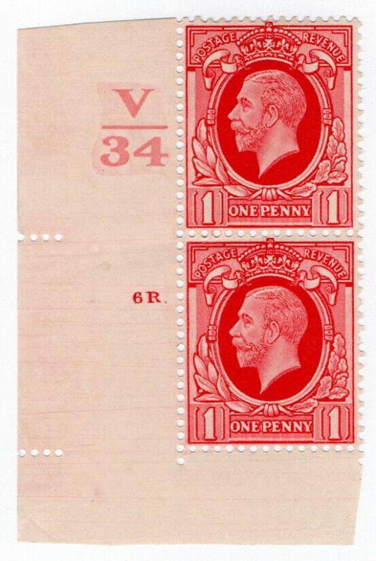 (I.B-CK) George V Postal : 1d Red with Control (SG 440)