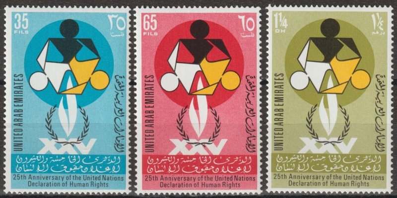 EDSROOM-17266 United Arab Emirates 30-32 MNH 1973 Complete Human Rights CV$12.65