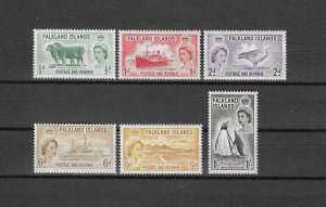 FALKLAND ISLANDS 1955/7 SG 187/92 MNH Cat £45