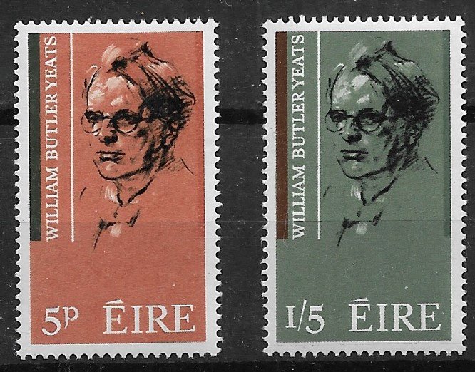 1965 Ireland 200-1 William Butler Yeats C/S of 2 MNH