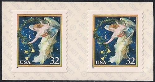 #3018 32 cents Midnight Angel, Coil Pair mint OG NH XF