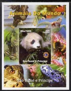 TOME PRINCIPE SHEET IMPERF WILDLIFE PANDA BEARS