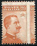 Michetti Cent. 20 vertical perforated varieties