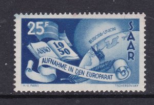 Saar Scott 226, 1950 Council of Europe, VF MNH Scott $37