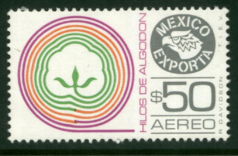 MEXICO Exporta C508, $50P Cotton thread. Unwmk Paper 4 MNH