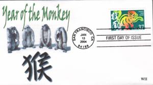 #3832 Year of the Monkey WII FDC