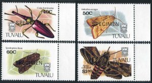 Tuvalu 566-569 SPECIMEN,MNH.Michel 587-590. Insects 1991.Beetle,Moths.