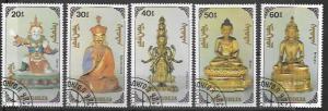 Mongolia 1991  Set of 5 - Budda and other gods - idols of ancient Mongolia