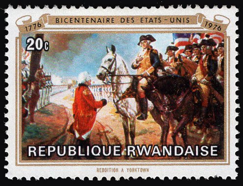 Rwanda 1976 Horse Animals Flag Gun War 20c Scott.722 MNH