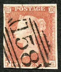 1841 Penny Red (FG) couple of creases Four Margins