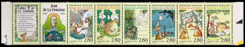 France #2491a Strip of 6 Plus Labels; MNH