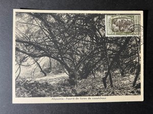 1931 Abyssinia Ethiopia RPPC Postcard Cover Harrar No Address Native and Trees