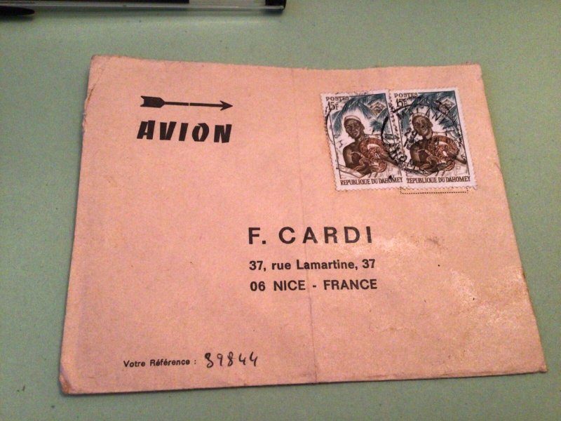 Republique Du Dahomey  to France Airmail stamps Cover Ref 51464 