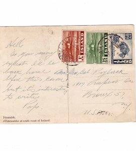 Iceland 1948 Sc 251 Postcard from Iceland to the Bronx NYC Picture of Thorsmork