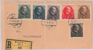 56072  - AUSTRIA -  POSTAL HISTORY: Michel 512 / 517 used on COVER  CUT-OUT 1930