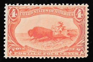 #287 4 cents Indian Hunting Buffalo (1898) Stamp Mint OG NH EGRADED VF-XF 85