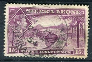 SIERRA LEONE; 1938 early GVI issue fine used 1.5d. value