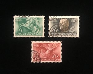 Hungary Scott 555 to 557, complete used set of 3