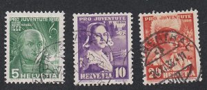 Switzerland # B81-83, Portraits, Used, 1/3 Cat. .