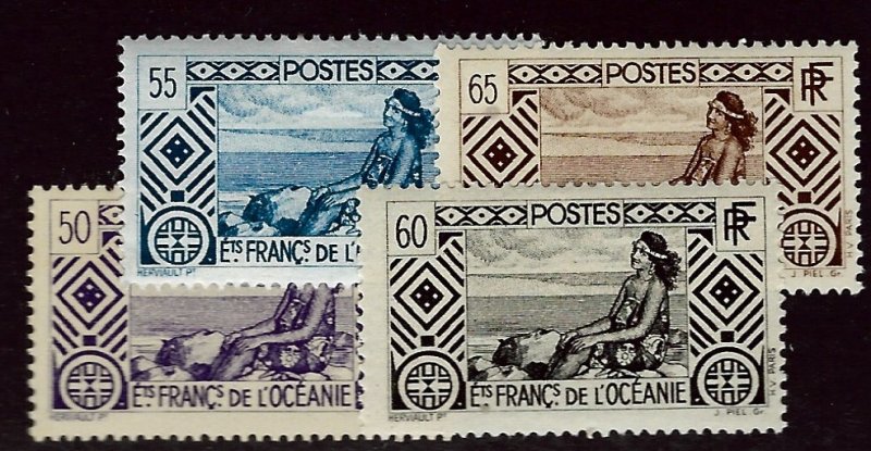 French Polynesia SCV#95-98 Mint F-VF hr...Worth a Close Look!