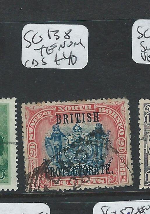 NORTH BORNEO (P2501B) BP 24C ARMS, LION SG138 TENOM SQUARE CIRCLE  VFU