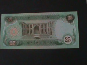 ​IRAQ-CENTRAL BANK OF IRAQ-25 DINARS-UN CIRCULATED-SMALL HORSES BANK NOTE-#4