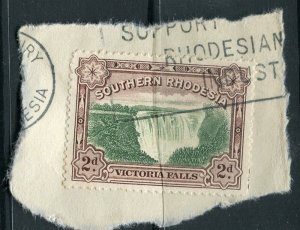 RHODESIA; 1940s early GVI Portrait issue fair POSTMARK PIECE