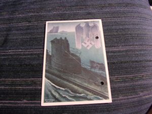 GERMANY WWII PROPAGANDA POSTAL CARD:  1943 GERMAN SUBMARINE