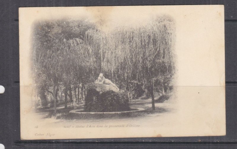 ALGERIA,1902 ppc. SETIF, Statue of d'Acis, SETIF, 5c.(2). to Austria. 