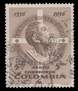 COLOMBIA 1956 SCOTT # C287. USED. # 2