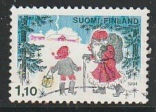 1984 Finland - Sc 698 - used VF - 1 single - Father Christmas & Brownie