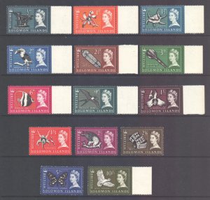 BSI Solomon Islands Scott 128/141 - SG112/125, 1965 Short Set to 10/- MH*