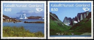 GREENLAND 1995 NORDEN: Tourism. Iceberg Mountains Nature. Complete set, MNH