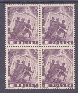 Poland Sc 334 Fischer 309 MNH 1938 Restoration Teschen Territory Block of 4 XF