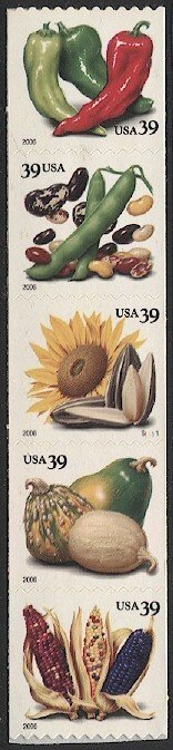 US Sc 4007a  39c Crops of the Americas PNC-5 Plate #S1111, Mint NH VF