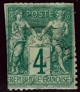 France Sc #66 Used trimmed stamp SCV$55...French Stamps are Iconic!