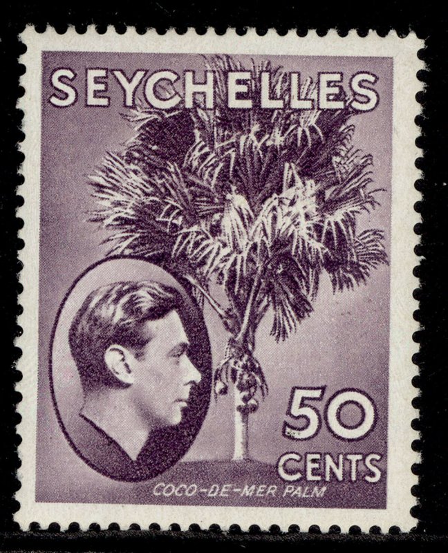 SEYCHELLES GVI SG144a, 50c deep reddish violet , M MINT. 