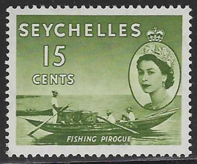 Seychelles #177 (1954), MNH single, cat. $2.50